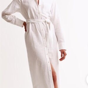 Abercrombie and Fitch White Button-Down Dress